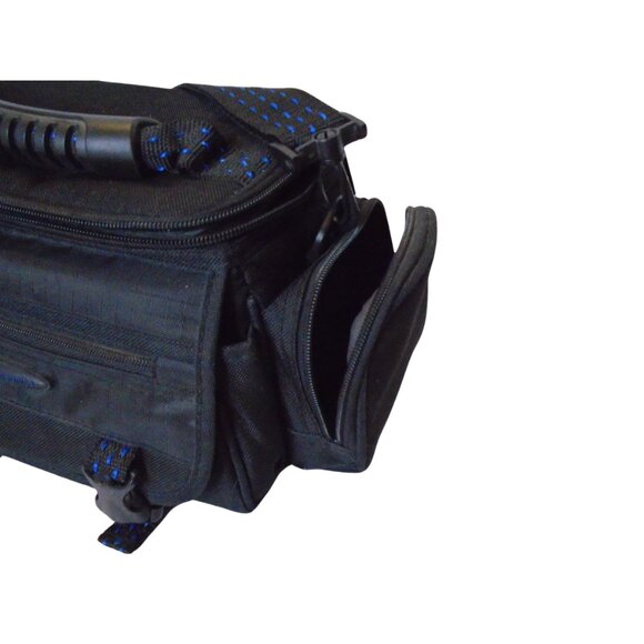 Samsonite Deluxe black with blue accents digital or film camera or camcorder bag - Picture 4 of 6